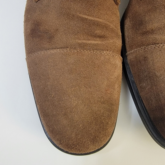 Aquatalia Mens 11 Handmade Italy Brown Suede Leather Oxford Lace Shoe - Picture 2 of 14